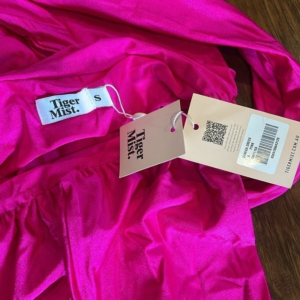 NWT Tiger Mist Danisa Multi-tie wrap halter sexy dress hot pink Small - Picture 8 of 10